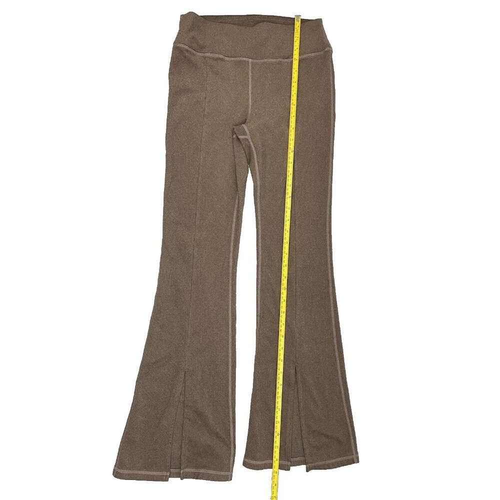 MONO B WOMEN BRUSHED RIBBED FLARE LEGGINGS RIB-FRONT SLIT SIZE M PULL ON - Picture 3 of 16
